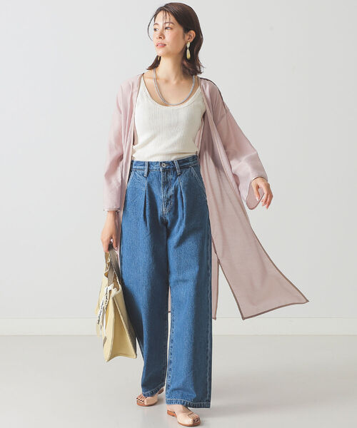 BEAMS LIGHTS(ビームスライツ)の「BEAMS LIGHTS / サテン バインダー シアー コート(その他アウター・レディース・イエロー/ピンク/グリーン系その他2・ONE SIZE)」の8枚目の写真