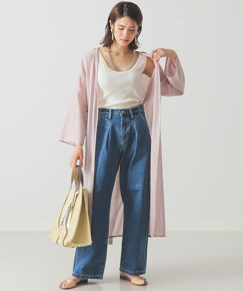 BEAMS LIGHTS(ビームスライツ)の「BEAMS LIGHTS / サテン バインダー シアー コート(その他アウター・レディース・イエロー/ピンク/グリーン系その他2・ONE SIZE)」の10枚目の写真