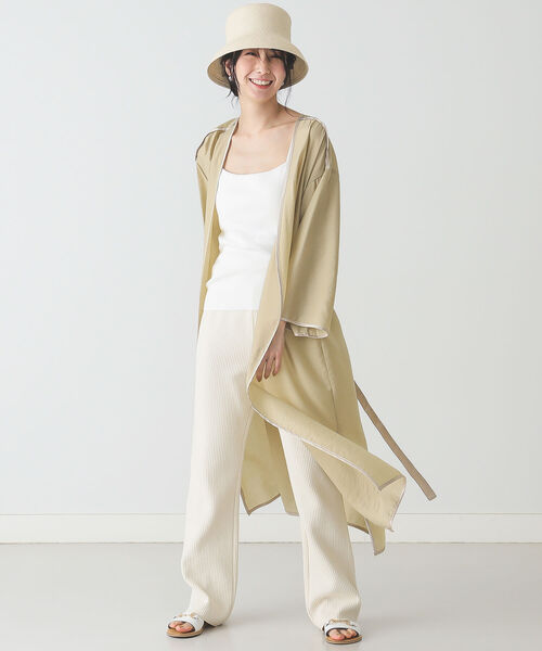 BEAMS LIGHTS(ビームスライツ)の「BEAMS LIGHTS / サテン バインダー シアー コート(その他アウター・レディース・イエロー/ピンク/グリーン系その他2・ONE SIZE)」の14枚目の写真