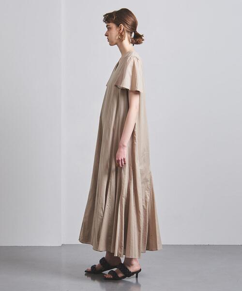 MARIHA*マリハ　マキシ丈コットンワンピース　ロング　ベージュ　フレア　38 MARIHA*マリハ マキシ丈コットンワンピース ロング ベージュ