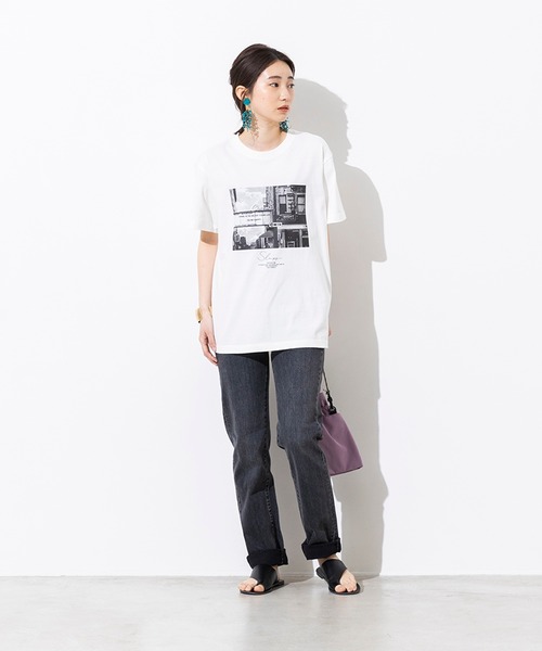 hunch（ハンチ）の「綿100% やわらかコットン フォトプリント Tシャツ（Tシャツ/カットソー・レディース・ホワイト/チャコール・FREE）」の12枚目の写真