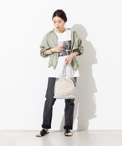 hunch（ハンチ）の「綿100% やわらかコットン フォトプリント Tシャツ（Tシャツ/カットソー・レディース・ホワイト/チャコール・FREE）」の19枚目の写真