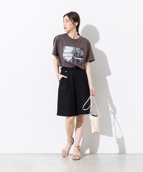 hunch（ハンチ）の「綿100% やわらかコットン フォトプリント Tシャツ（Tシャツ/カットソー・レディース・ホワイト/チャコール・FREE）」の17枚目の写真