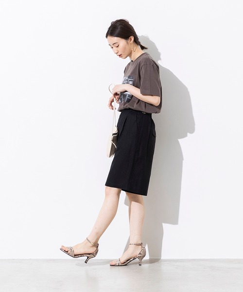 hunch（ハンチ）の「綿100% やわらかコットン フォトプリント Tシャツ（Tシャツ/カットソー・レディース・ホワイト/チャコール・FREE）」の15枚目の写真