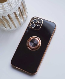 ammy.（エイミードット）の「【 ammy. / エイミードット 】 ゴールドフレーム スタンド・リング付き iPhone ケース ( iPhone 7 / 8 / SE / 11 / 11Pro / 12 / 12mini / 13 / 13Pro / 14 / 14pro   対応)（スマホケース/カバー）」