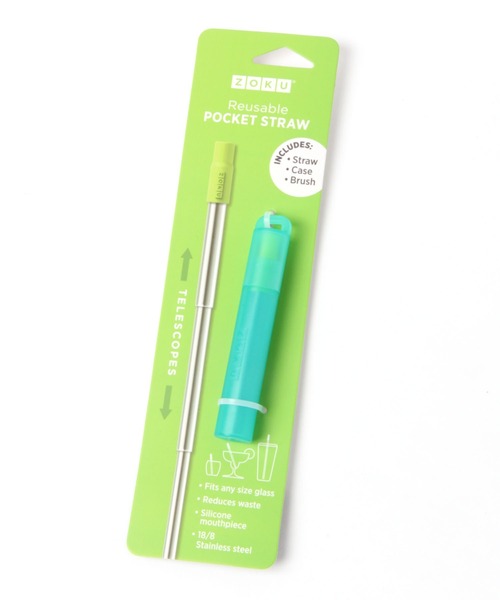 GLOBAL WORK（グローバルワーク）の「折り畳み携帯　ストロー/951239（カトラリー・レディース・チャコールグレー/スカイブルー・FREE）」の2枚目の写真