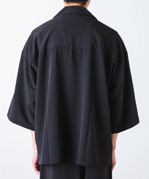 WEGO（ウィゴー）の「WEGO/とろみ5分袖ルーズシャツ（シャツ/ブラウス・メンズ・ライトグレー/ブラック/テラコッタ・MEDIUM/LARGE）」の13枚目の写真