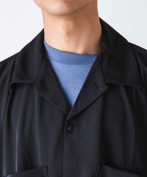 WEGO（ウィゴー）の「WEGO/とろみ5分袖ルーズシャツ（シャツ/ブラウス・メンズ・ライトグレー/ブラック/テラコッタ・MEDIUM/LARGE）」の14枚目の写真