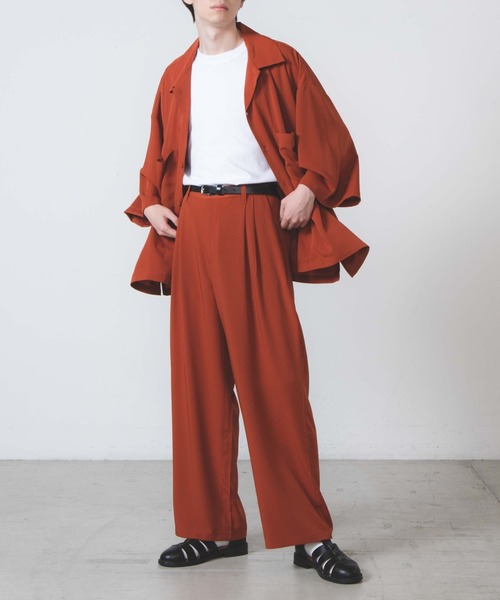 WEGO（ウィゴー）の「WEGO/とろみ5分袖ルーズシャツ（シャツ/ブラウス・メンズ・ライトグレー/ブラック/テラコッタ・MEDIUM/LARGE）」の19枚目の写真