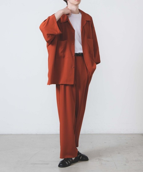 WEGO（ウィゴー）の「WEGO/とろみ5分袖ルーズシャツ（シャツ/ブラウス・メンズ・ライトグレー/ブラック/テラコッタ・MEDIUM/LARGE）」の20枚目の写真