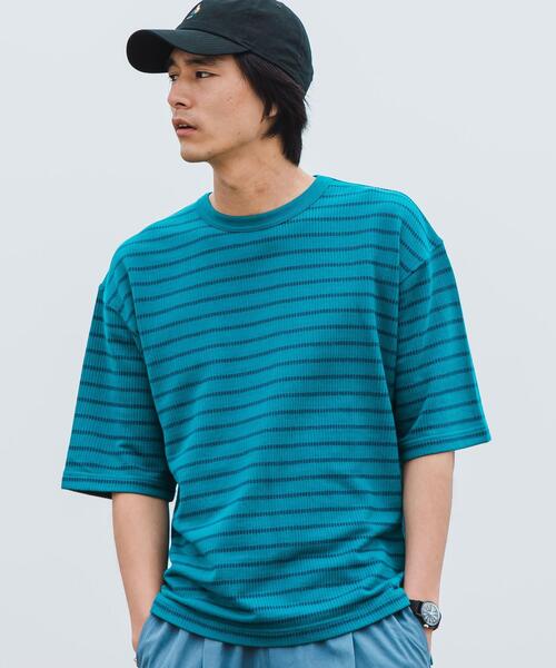 green label relaxing（グリーンレーベルリラクシング）の「OLT SC コードボーダー クルーネック 半袖 カットソー（T