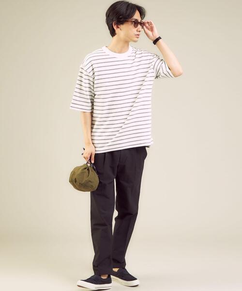 green label relaxing（グリーンレーベルリラクシング）の「OLT SC コードボーダー クルーネック 半袖 カットソー（Tシャツ/カットソー・メンズ・ネイビー/ホワイト/ターコイズブルー・LARGE/MEDIUM/SMALL）」の5枚目の写真