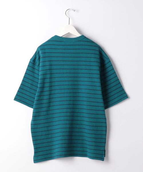 green label relaxing（グリーンレーベルリラクシング）の「OLT SC コードボーダー クルーネック 半袖 カットソー（Tシャツ/カットソー・メンズ・ネイビー/ホワイト/ターコイズブルー・LARGE/MEDIUM/SMALL）」の7枚目の写真