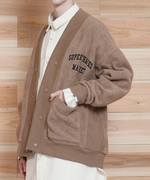ワンポイント刺繍ボアビッグシルエットカーディガン(ユニセックス)