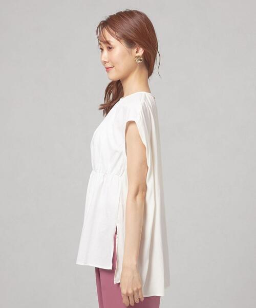 THE STATION STORE(ザ ステーション ストア)の「<closet story>バックドッキング ウエストギャザー FSLカットソー(Tシャツ/カットソー・レディース・ホワイト/モカ・FREE)」の5枚目の写真