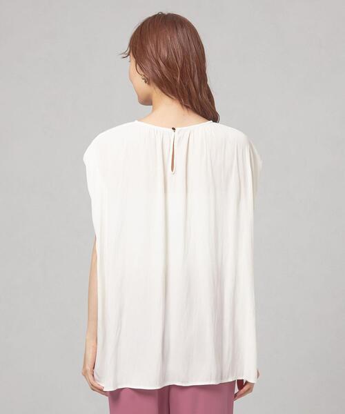 THE STATION STORE(ザ ステーション ストア)の「<closet story>バックドッキング ウエストギャザー FSLカットソー(Tシャツ/カットソー・レディース・ホワイト/モカ・FREE)」の8枚目の写真