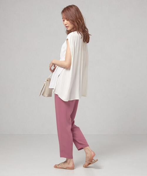 THE STATION STORE(ザ ステーション ストア)の「<closet story>バックドッキング ウエストギャザー FSLカットソー(Tシャツ/カットソー・レディース・ホワイト/モカ・FREE)」の4枚目の写真