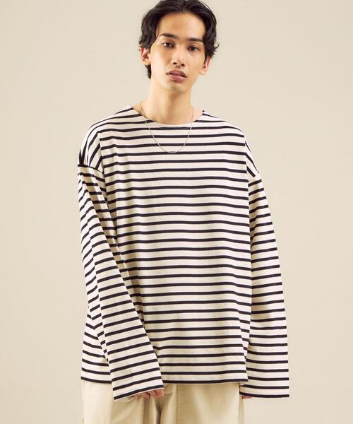 ORCIVAL（オーシバル）の「<ORCIVAL(オーシバル)>ビッグ ボーダー 長袖 Tシャツ カットソー（Tシャツ/カットソー・メンズ・オフホワイト/ブラック・4/5/3）」の4枚目の写真