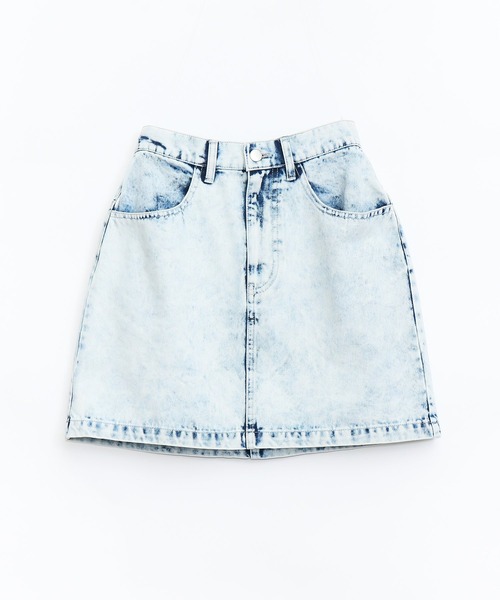 AS KNOW AS PINKY（アズノゥアズピンキー）の「着まわしデイリーミニスカート（デニムスカート・レディース・ブラック系/ブルー/オフホワイト/ケミカルウォッシュ・FREE）」の4枚目の写真