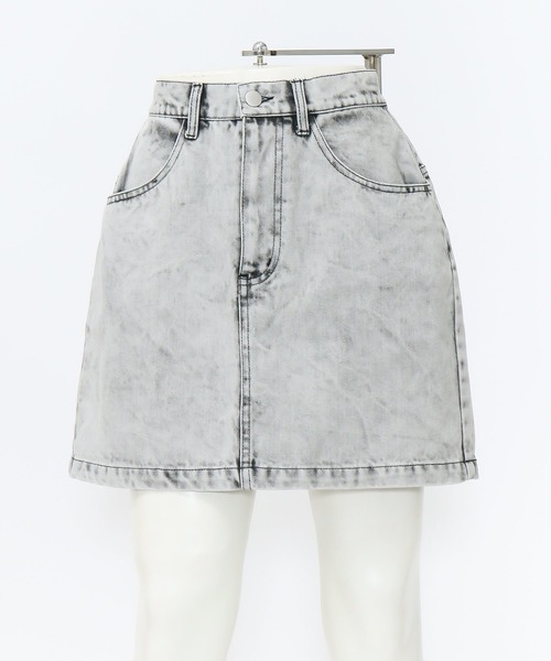 AS KNOW AS PINKY（アズノゥアズピンキー）の「着まわしデイリーミニスカート（デニムスカート・レディース・ブラック系/ブルー/オフホワイト/ケミカルウォッシュ・FREE）」の9枚目の写真