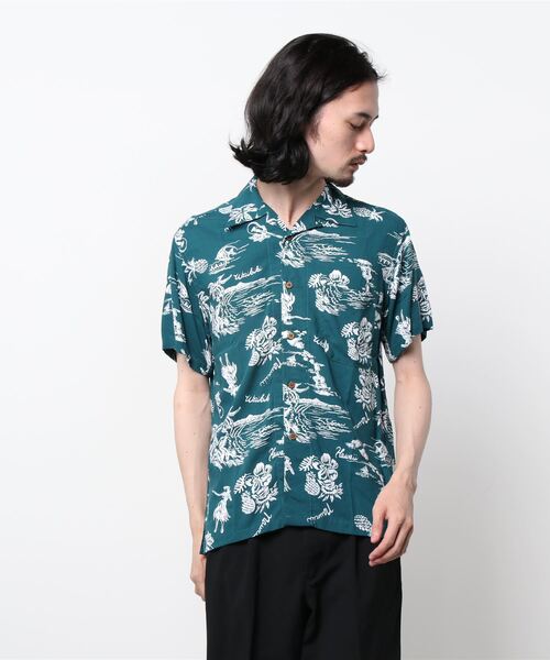 SITRY（シトリー）の「patterned all over Open Collar aloha shirt/総柄 オープンカラー アロハシャツ（シャツ/ブラウス・メンズ・ネイビー/ホワイト系その他3/ブラック系その他6/ブラック系その他3/ホワイト系その他2/ブラック系その他4/サックスブルー/ブラック系その他/ホワイト系その他/ブラック系その他5/ダークグリーン・L/LL/M/S）」の9枚目の写真