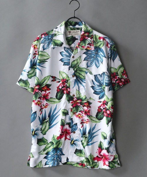 SITRY（シトリー）の「patterned all over Open Collar aloha shirt/総柄 オープンカラー アロハシャツ（シャツ/ブラウス・メンズ・ネイビー/ホワイト系その他3/ブラック系その他6/ブラック系その他3/ホワイト系その他2/ブラック系その他4/サックスブルー/ブラック系その他/ホワイト系その他/ブラック系その他5/ダークグリーン・L/LL/M/S）」の4枚目の写真