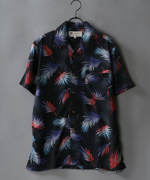 SITRY（シトリー）の「patterned all over Open Collar aloha shirt/総柄 オープンカラー アロハシャツ（シャツ/ブラウス・メンズ・ネイビー/ホワイト系その他3/ブラック系その他6/ブラック系その他3/ホワイト系その他2/ブラック系その他4/サックスブルー/ブラック系その他/ホワイト系その他/ブラック系その他5/ダークグリーン・L/LL/M/S）」の6枚目の写真