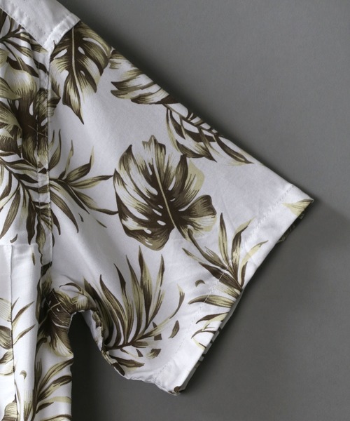 SITRY（シトリー）の「patterned all over Open Collar aloha shirt/総柄 オープンカラー アロハシャツ（シャツ/ブラウス・メンズ・ネイビー/ホワイト系その他3/ブラック系その他6/ブラック系その他3/ホワイト系その他2/ブラック系その他4/サックスブルー/ブラック系その他/ホワイト系その他/ブラック系その他5/ダークグリーン・L/LL/M/S）」の14枚目の写真