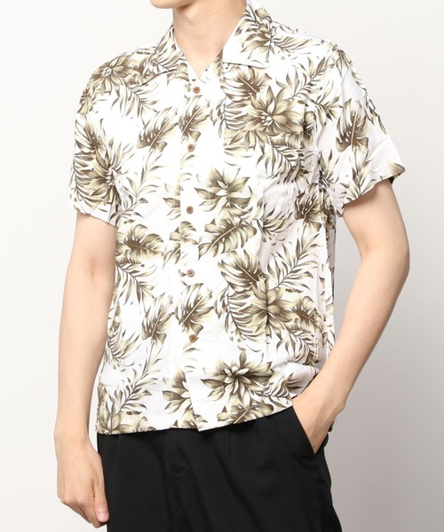 SITRY（シトリー）の「patterned all over Open Collar aloha shirt/総柄 オープンカラー アロハシャツ（シャツ/ブラウス・メンズ・ネイビー/ホワイト系その他3/ブラック系その他6/ブラック系その他3/ホワイト系その他2/ブラック系その他4/サックスブルー/ブラック系その他/ホワイト系その他/ブラック系その他5/ダークグリーン・L/LL/M/S）」の16枚目の写真