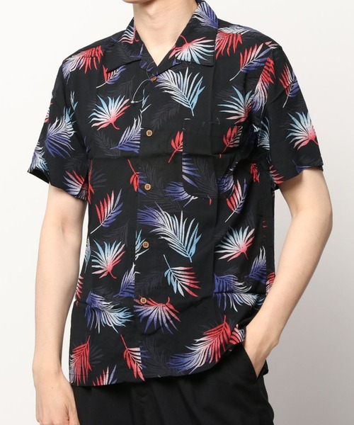 SITRY（シトリー）の「patterned all over Open Collar aloha shirt/総柄 オープンカラー アロハシャツ（シャツ/ブラウス・メンズ・ネイビー/ホワイト系その他3/ブラック系その他6/ブラック系その他3/ホワイト系その他2/ブラック系その他4/サックスブルー/ブラック系その他/ホワイト系その他/ブラック系その他5/ダークグリーン・L/LL/M/S）」の20枚目の写真