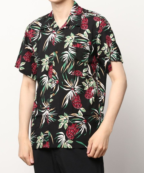 SITRY（シトリー）の「patterned all over Open Collar aloha shirt/総柄 オープンカラー アロハシャツ（シャツ/ブラウス・メンズ・ネイビー/ホワイト系その他3/ブラック系その他6/ブラック系その他3/ホワイト系その他2/ブラック系その他4/サックスブルー/ブラック系その他/ホワイト系その他/ブラック系その他5/ダークグリーン・L/LL/M/S）」の22枚目の写真