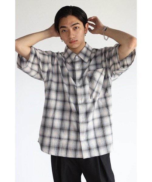 CREARE -LINO-（クレアーレリノ）の「チェック オーバーサイズシャツ<ユニセックス>（シャツ/ブラウス・メンズ・ブラック/ブラウン・M/L）」の15枚目の写真