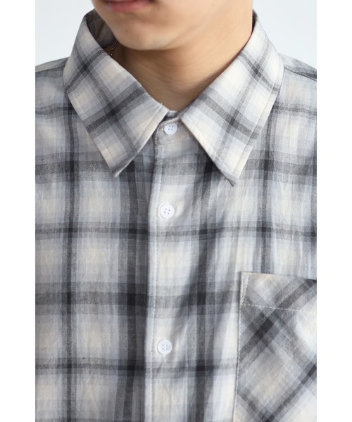 CREARE -LINO-（クレアーレリノ）の「チェック オーバーサイズシャツ<ユニセックス>（シャツ/ブラウス・メンズ・ブラック/ブラウン・M/L）」の6枚目の写真