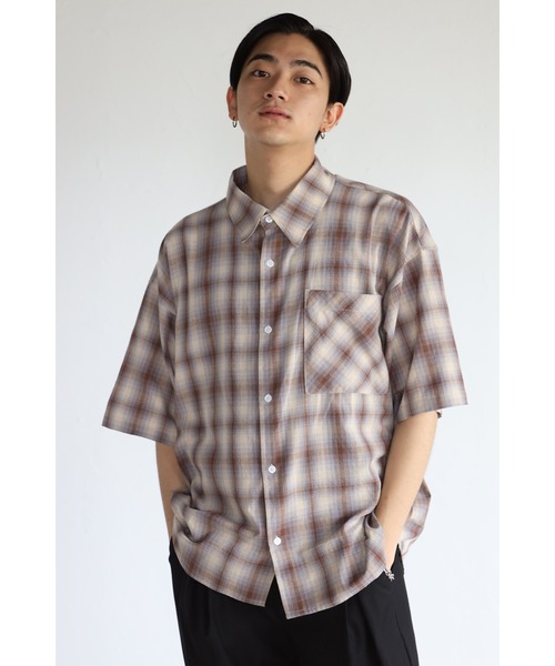 CREARE -LINO-（クレアーレリノ）の「チェック オーバーサイズシャツ<ユニセックス>（シャツ/ブラウス・メンズ・ブラック/ブラウン・M/L）」の7枚目の写真