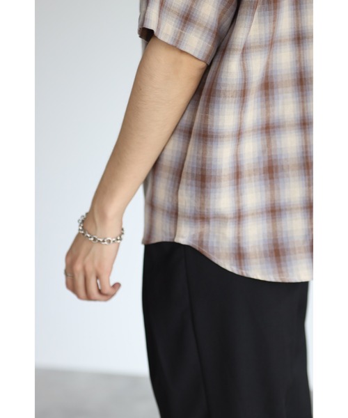 CREARE -LINO-（クレアーレリノ）の「チェック オーバーサイズシャツ<ユニセックス>（シャツ/ブラウス・メンズ・ブラック/ブラウン・M/L）」の21枚目の写真