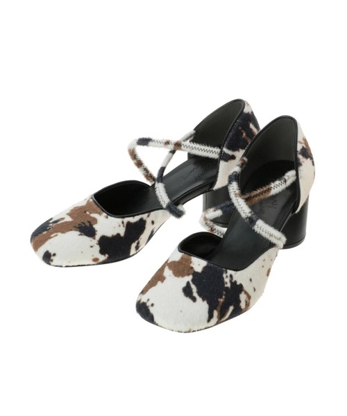merry jenny(メリージェニー)の「アニマルチャンキーヒールshoes(パンプス・レディース・ブラック/アイボリー・MEDIUM/LARGE)」の2枚目の写真