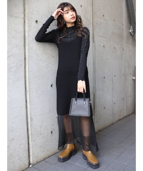 murral ワンピース　ニット　キャミワンピース レイヤードライクニットキャミワンピース[品番：MKSW0064466]｜MURUA