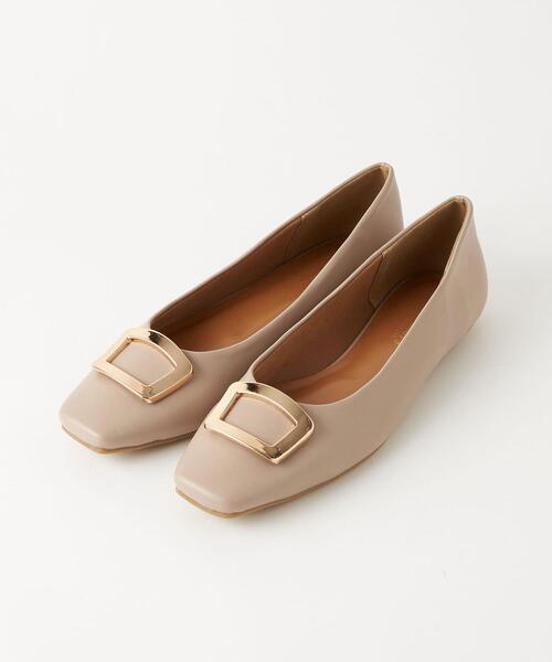 closet story(クローゼットストーリー)の「<closet story(クローゼットストーリー)>メタルパーツ フラットパンプス(パンプス・レディース・ブラック/ライム/ベージュ・24cm/23cm/23.5cm/24.5cm)」の9枚目の写真