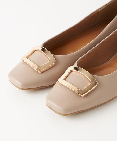 closet story(クローゼットストーリー)の「<closet story(クローゼットストーリー)>メタルパーツ フラットパンプス(パンプス・レディース・ブラック/ライム/ベージュ・24cm/23cm/23.5cm/24.5cm)」の6枚目の写真