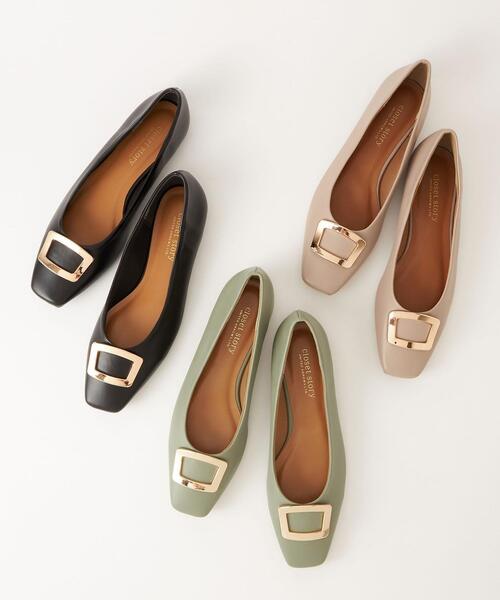 closet story(クローゼットストーリー)の「<closet story(クローゼットストーリー)>メタルパーツ フラットパンプス(パンプス・レディース・ブラック/ライム/ベージュ・24cm/23cm/23.5cm/24.5cm)」の8枚目の写真