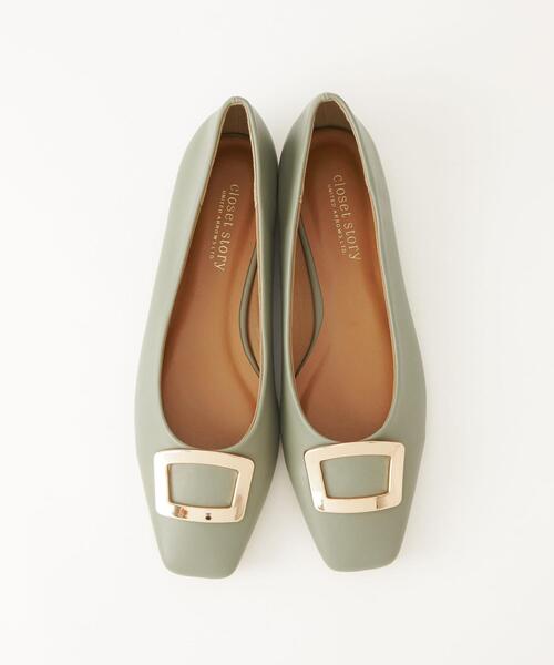 closet story(クローゼットストーリー)の「<closet story(クローゼットストーリー)>メタルパーツ フラットパンプス(パンプス・レディース・ブラック/ライム/ベージュ・24cm/23cm/23.5cm/24.5cm)」の11枚目の写真