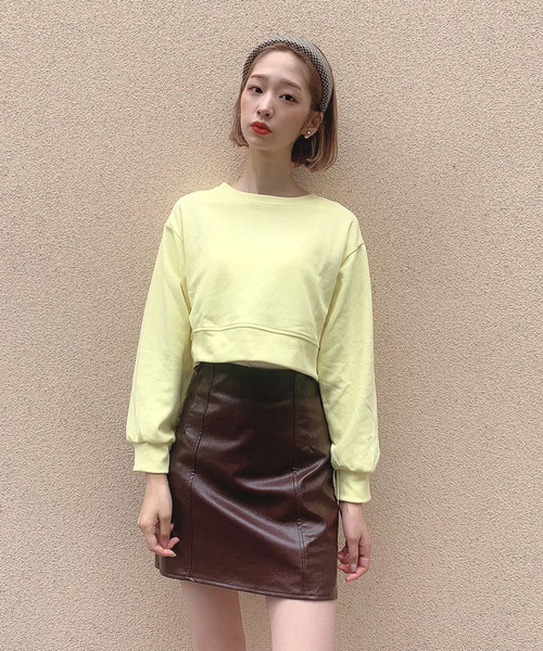 Voyage titty&Co.PETIT(ボヤージュティティアンドコープチ)の「【Voyage titty&Co. PETIT】レザーライクミニスカート(スカート・レディース・イエロー/ブラウン/ブラック/ピンク・SMALL/MEDIUM)」の12枚目の写真