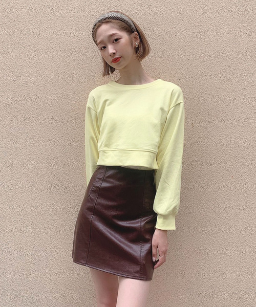 Voyage titty&Co.PETIT(ボヤージュティティアンドコープチ)の「【Voyage titty&Co. PETIT】レザーライクミニスカート(スカート・レディース・イエロー/ブラウン/ブラック/ピンク・SMALL/MEDIUM)」の13枚目の写真