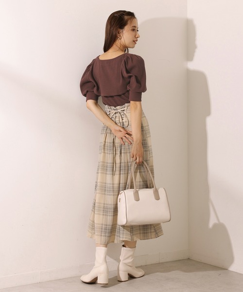 one after another NICE CLAUP(ワンアフターアナザーナイスクラップ)の「胸あきテレコトップス(アンサンブル・レディース・ブラック/ベージュ/オフホワイト・FREE)」の8枚目の写真