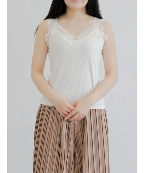 Areeam(アリーム)の「2WAYレースタンク(タンクトップ・レディース・アイボリー・FREE)」の5枚目の写真