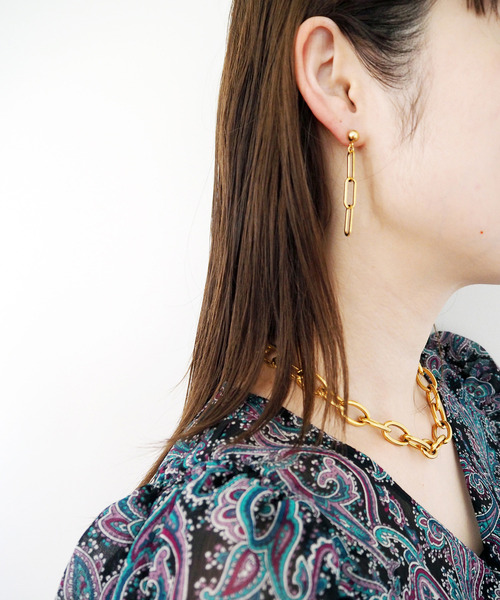 SOFFITTO（ソフィット）の「【&O】《Cable chain》ボールピアス（ピアス（両耳用）・レディース・ゴールド/シルバー・FREE）」の4枚目の写真