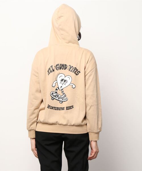 ROXY（ロキシー）の「ロキシー ROXY CHOCOMOO HOODIE（パーカー・レディース・ブラック/ベージュ・M/L/S）」の4枚目の写真