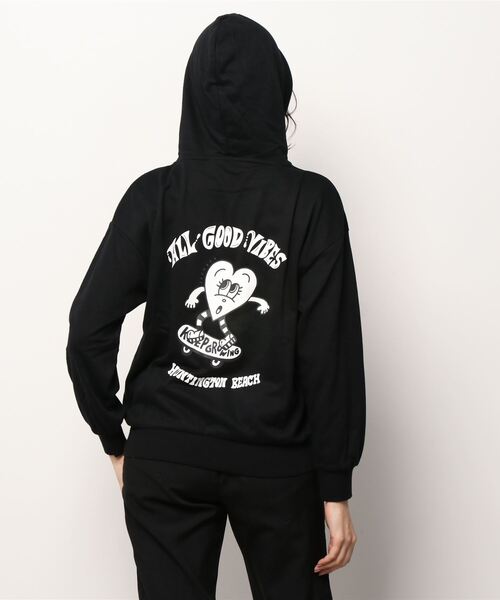ROXY（ロキシー）の「ロキシー ROXY CHOCOMOO HOODIE（パーカー・レディース・ブラック/ベージュ・M/L/S）」の3枚目の写真