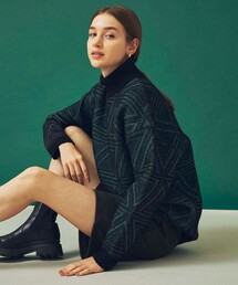 CITY TOKYO | 2WAYリバーシブルトライアングルモックネックニットチュニック(ニット/セーター)