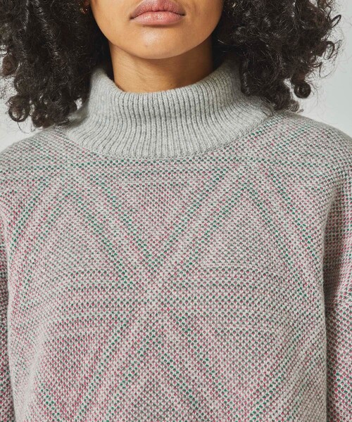 CITY TOKYO(シティトウキョウ)の「2WAYリバーシブルトライアングルモックネックニットチュニック(ニット/セーター・レディース・ブラック/グレー・FREE)」の13枚目の写真